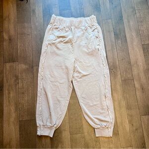 Free People Where The Wind Blows Women’s High Waisted Tan Joggers Size M boho